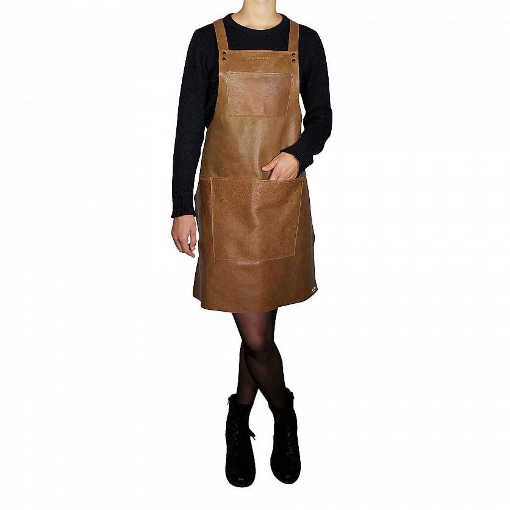 Tablier suspender cuir cognac - Visuel 1